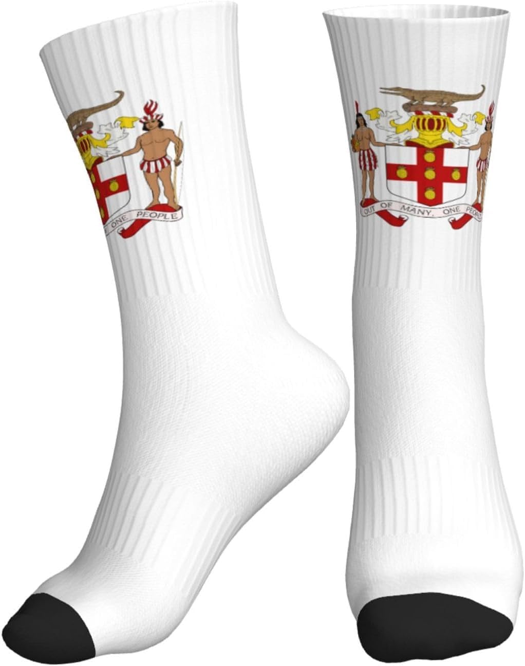 Hlbsdm Unisex As Pic Coat Of Arms Of Jamaica Crew Socks Cotton Cushioned Wicking Breathable Athletic Socks Men & Women 10