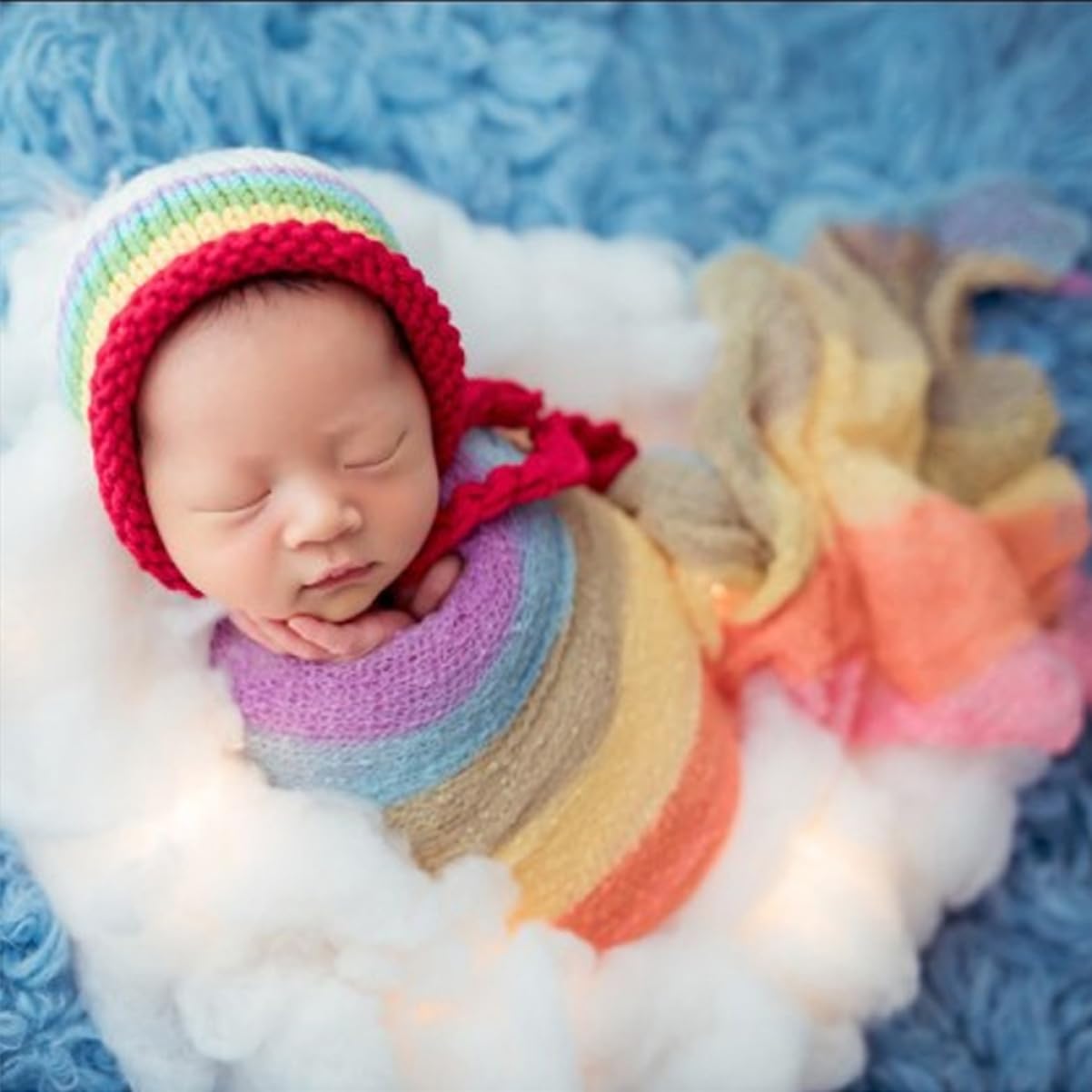 BESTonZON 3 Pz Coperta Del Bambino Fasce Del Bambino Coperta Del Bambino Swaddle Fasce Per Neonati Oggetti Di Scena Neonato Swaddler Neonato Arcobaleno Fotografia Infantile
