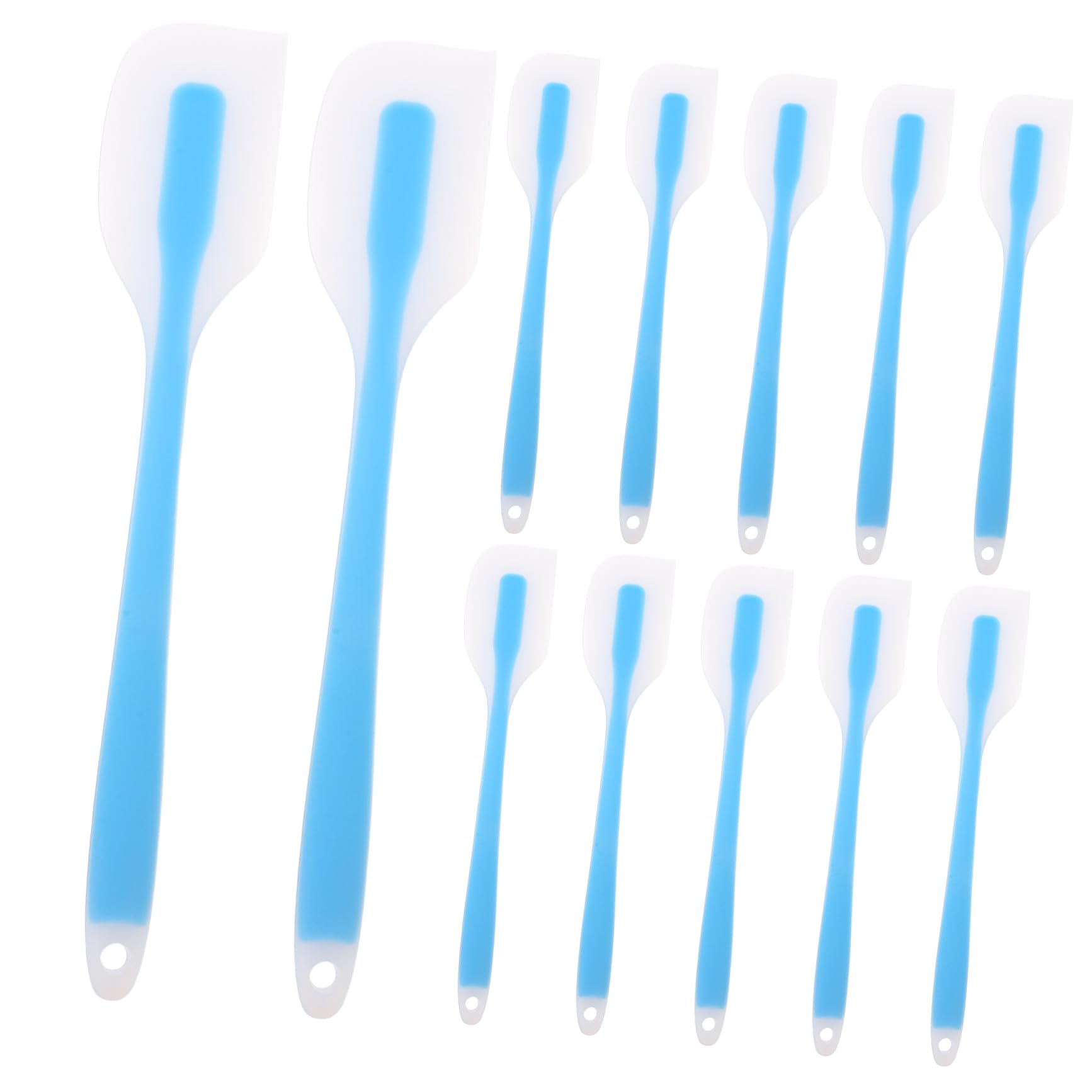 Mikikit 20 Espátulas para Hornear de Silicona Semitransparente Resistentes al Calor Flexibles y Antiadherentes Espátulas para Repostería y Decoración de Pasteles Utensilios para