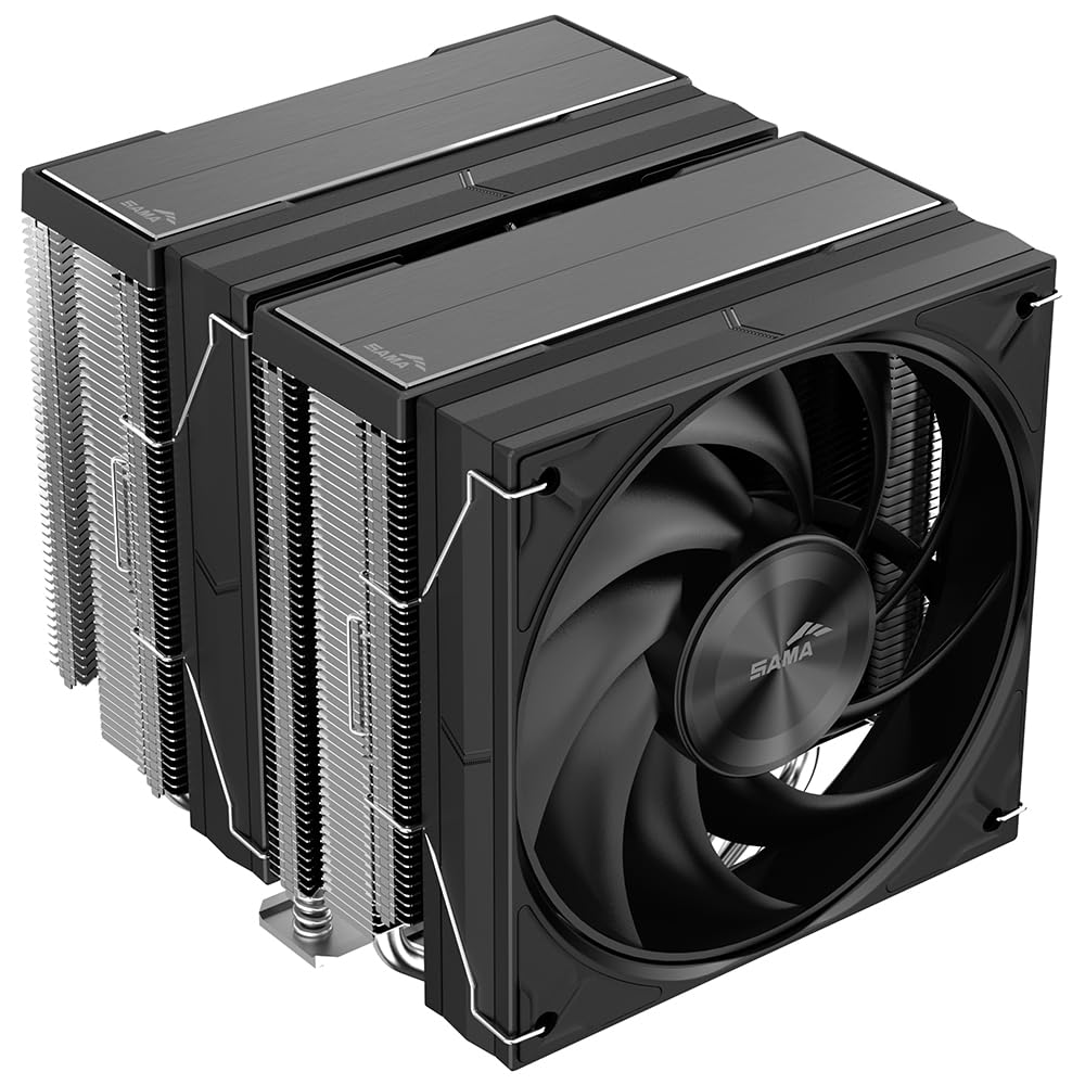 Dissip. Aria SAMA A60E, Doppia Torre, 6 Heatpipe, 265W, Intel/AMD, Argento