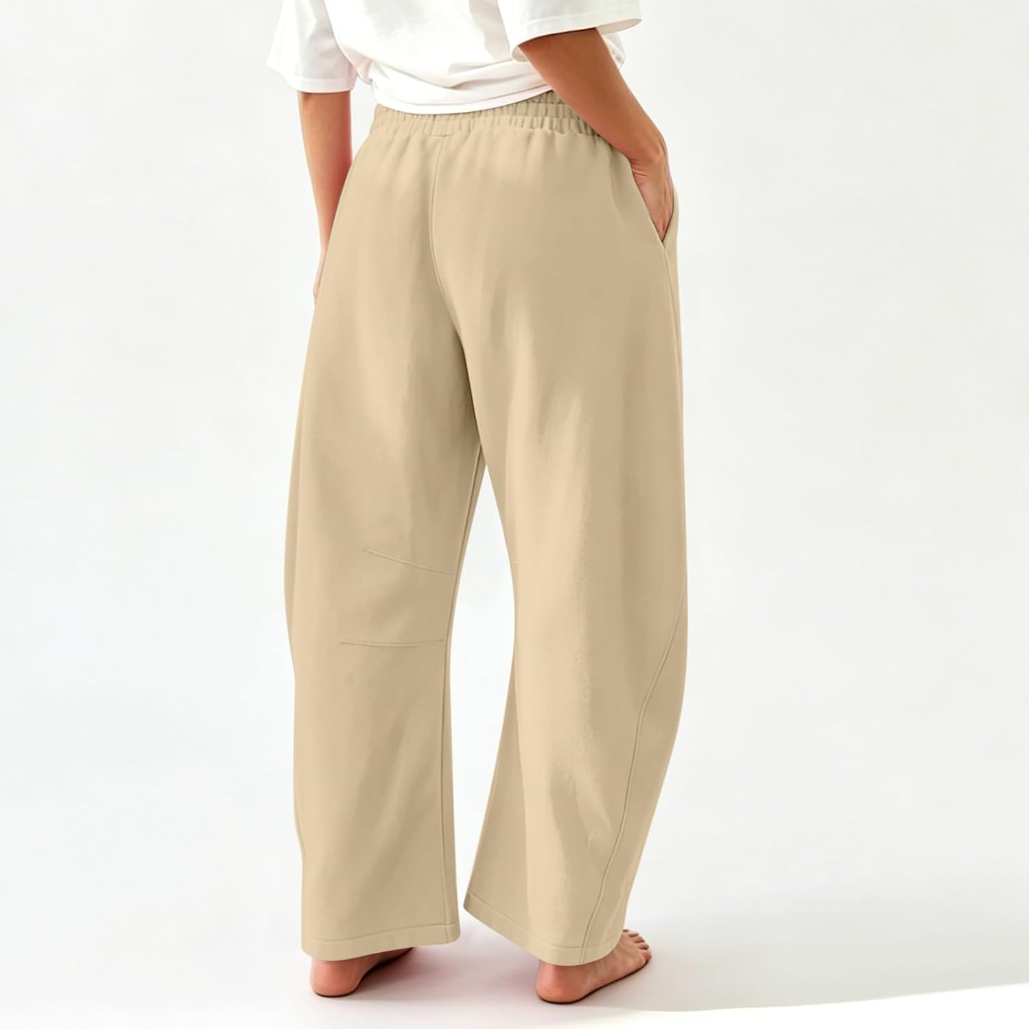 Womens Wide Leg Sweatpants Fleece Lined Baggy Pants Drawstring Athletic Joggers Fashion Fall Winter Outfits