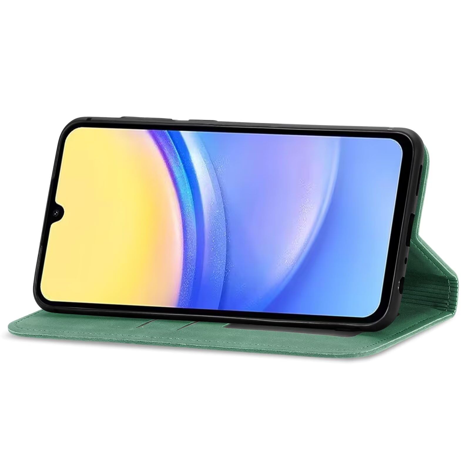 For Motorola Moto G54 5G Case Leather Flip Case Wallet Notebook Flip Folio Stand View Protection ShockProof Magnetic Closure Cover with Card Holder ID Slots Protective Phone Case,Green - Image 4