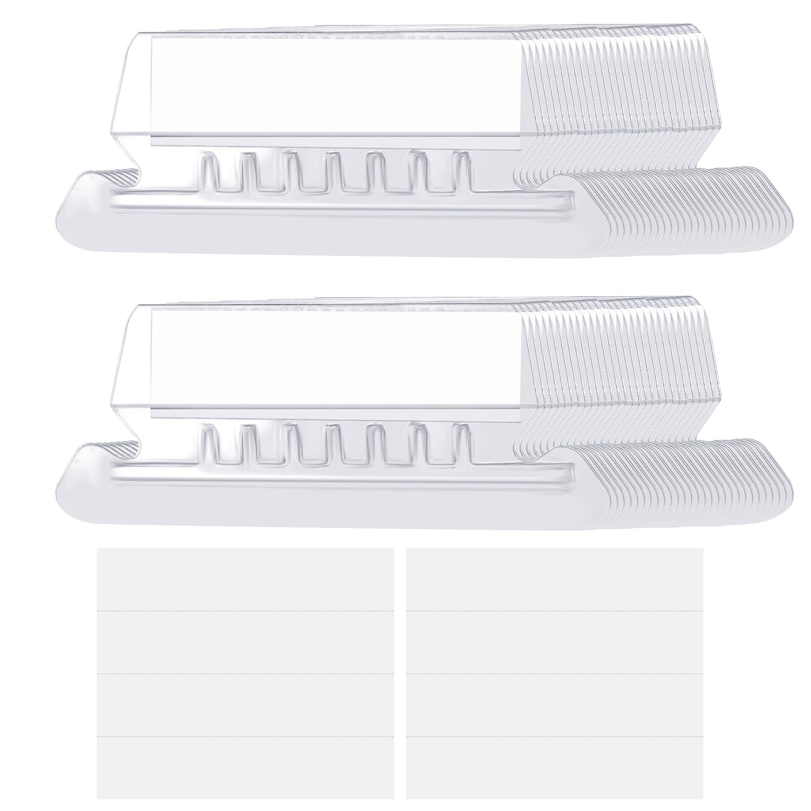 40 Pestañas Colgantes Para Carpetas - Incluye Insertos De Papel | PVC Transparente | 8x6 Cm | Organización De Archivos