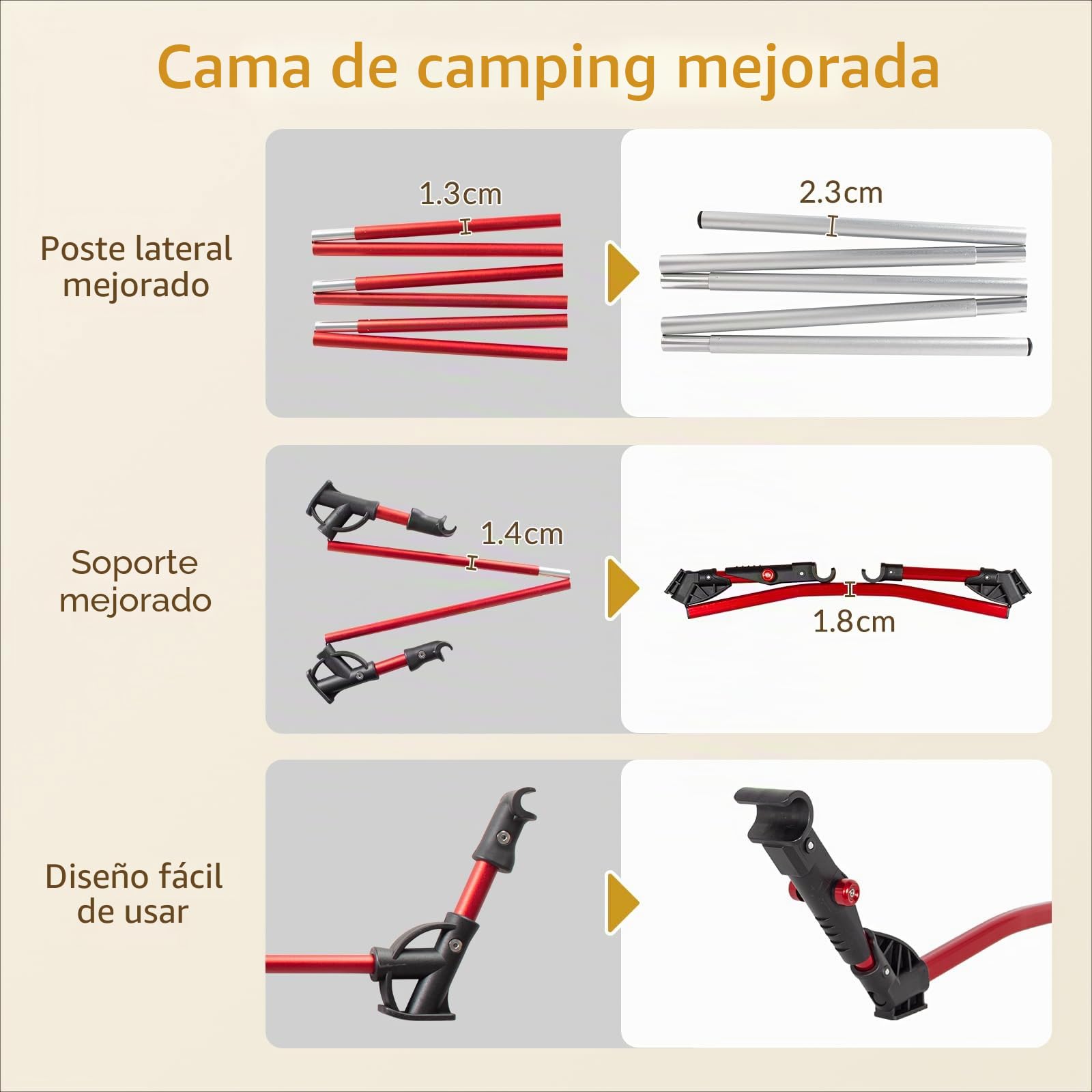 Leogreen Cama Plegable Camping Cama Camping Portátil 190x65x19cm Reforzada