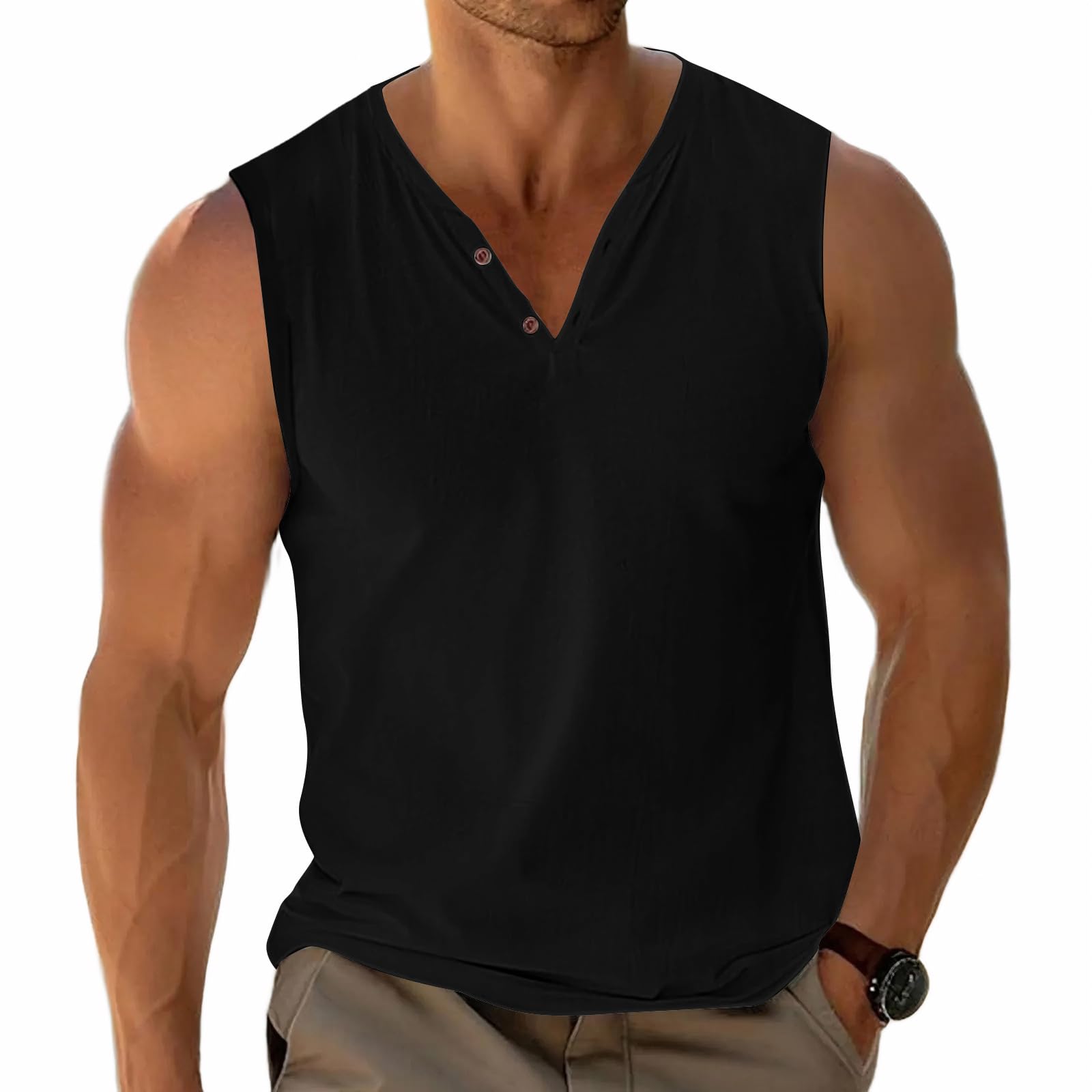 LAOARA Tank Top Herren Ärmelloses Sommer T Shirt Strand Urlaubs Top