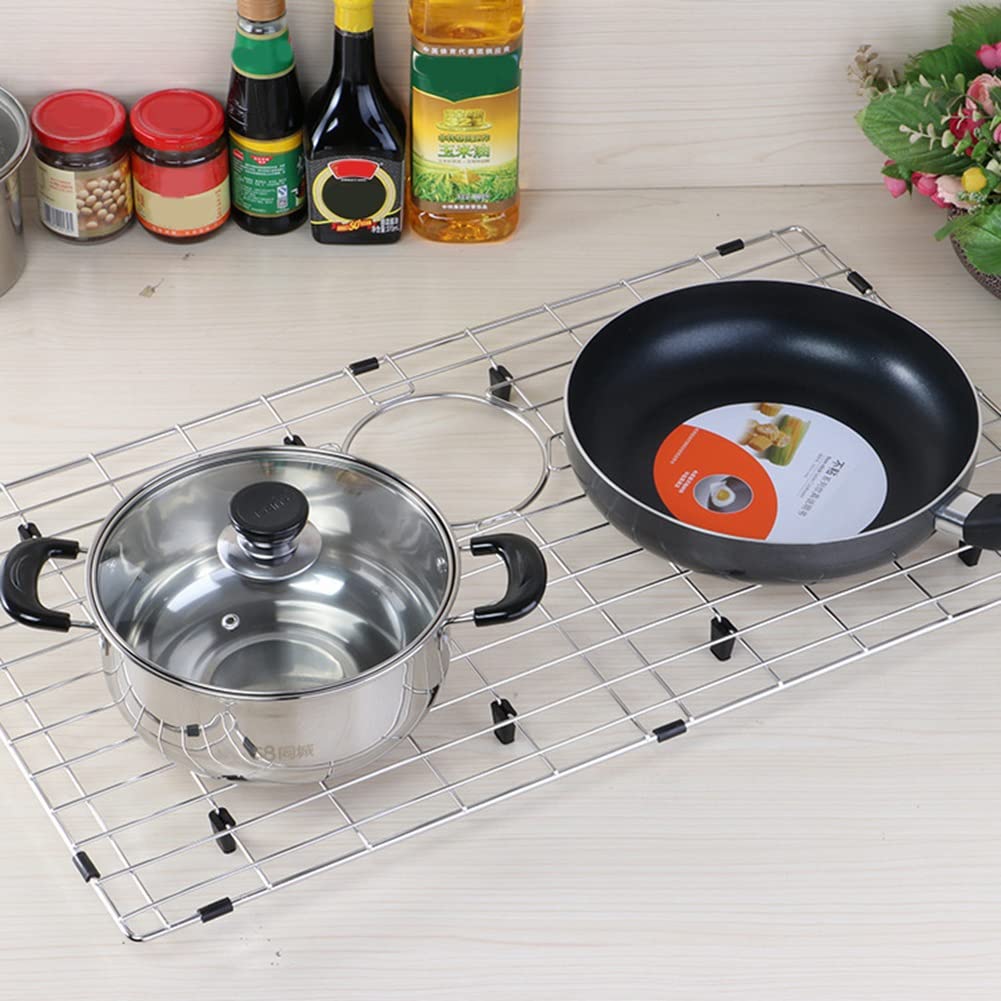 1 grille inférieure d'évier en acier inoxydable et protecteurs d'évier pour évier de cuisine avec