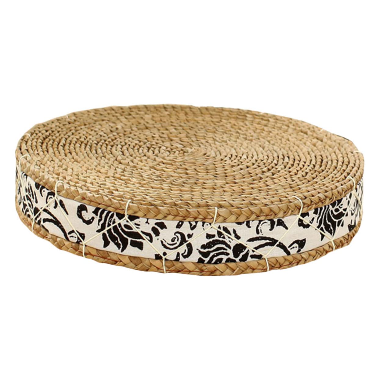Coussin rond tissé Homoyoyo pour coin méditation et yoga au salon