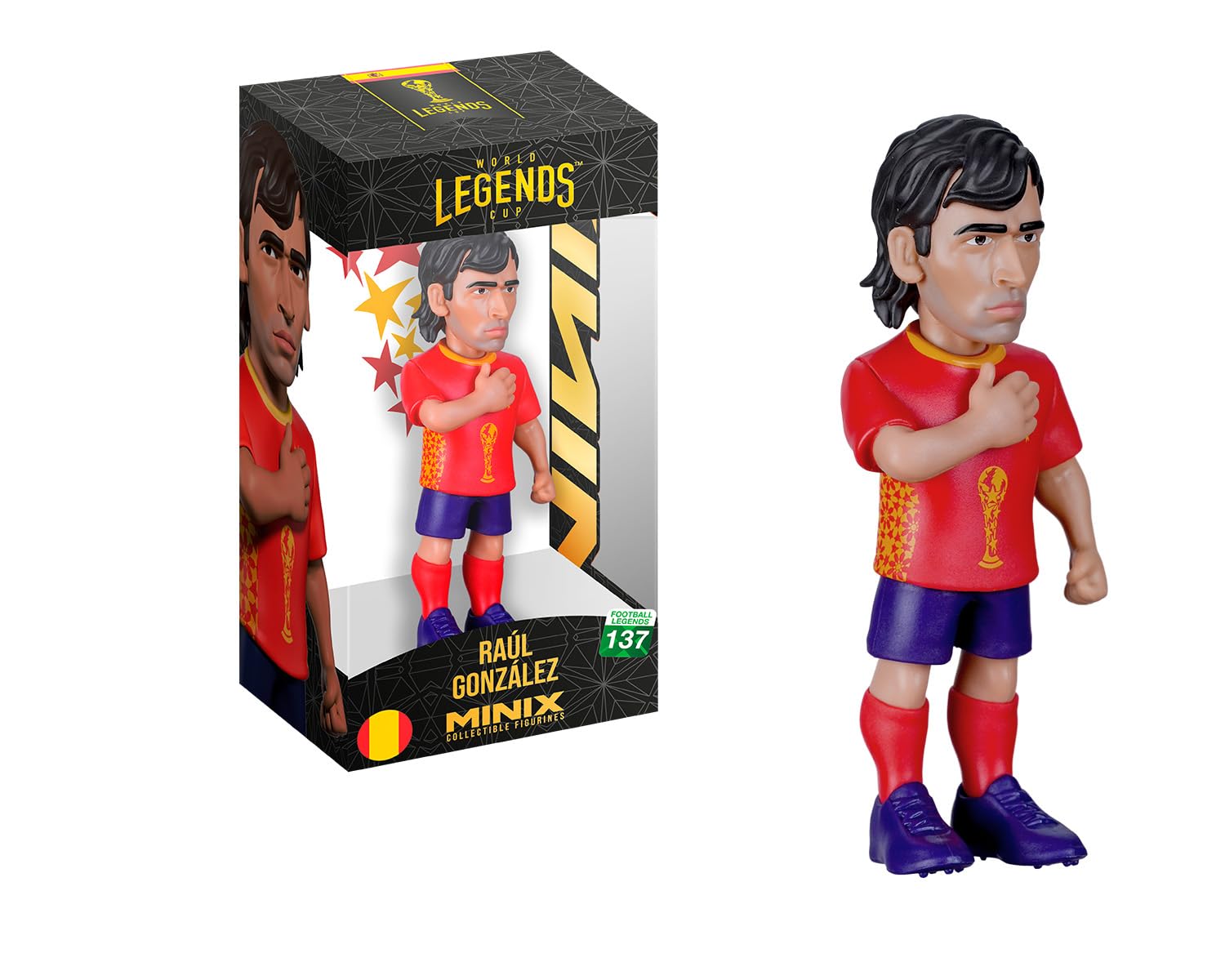MINIX Football Legends World Cup of Legends #137 Spain Raúl Collectible Figure 12 cm