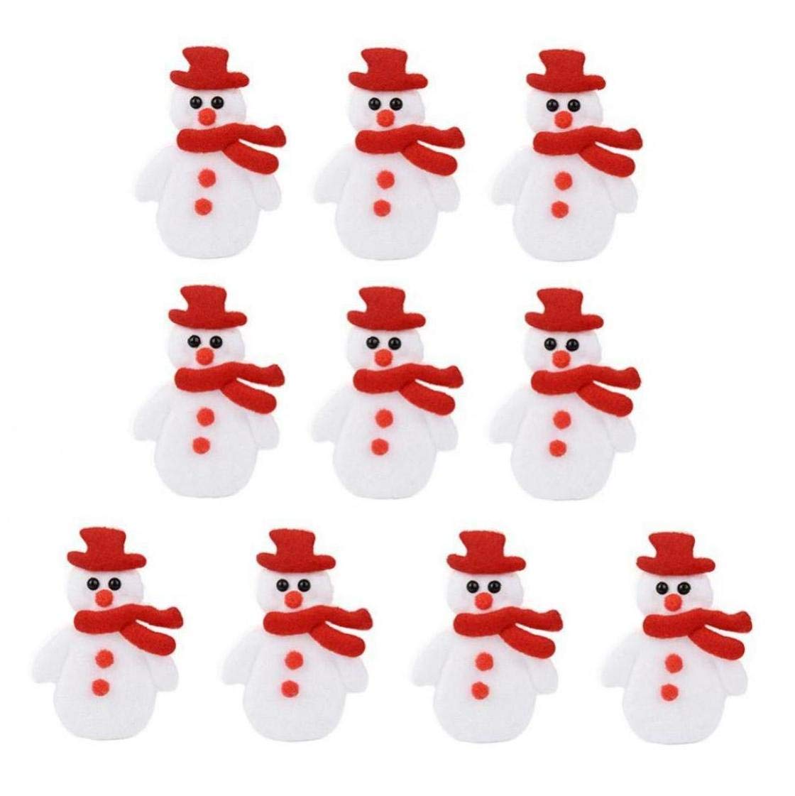 Culer 10Pcs Christmas Snowman Felt Decoration Craft Flatback Embellishments For Scrapbooking Cute Diy Cloth Accessories