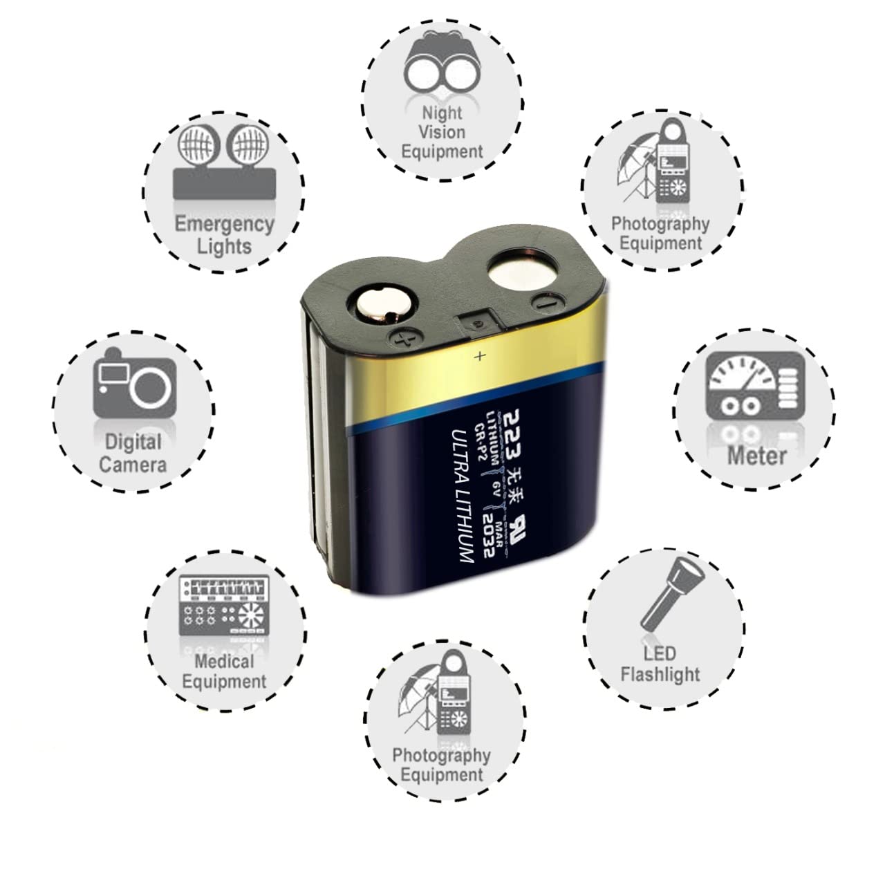 MICROUSB ? Mobile Battery for Duracell Ultra 223 CR-P2 1460mAh 6V Lithium (LiMNO2) Photo Battery (DL223) for Cameras-picture-19