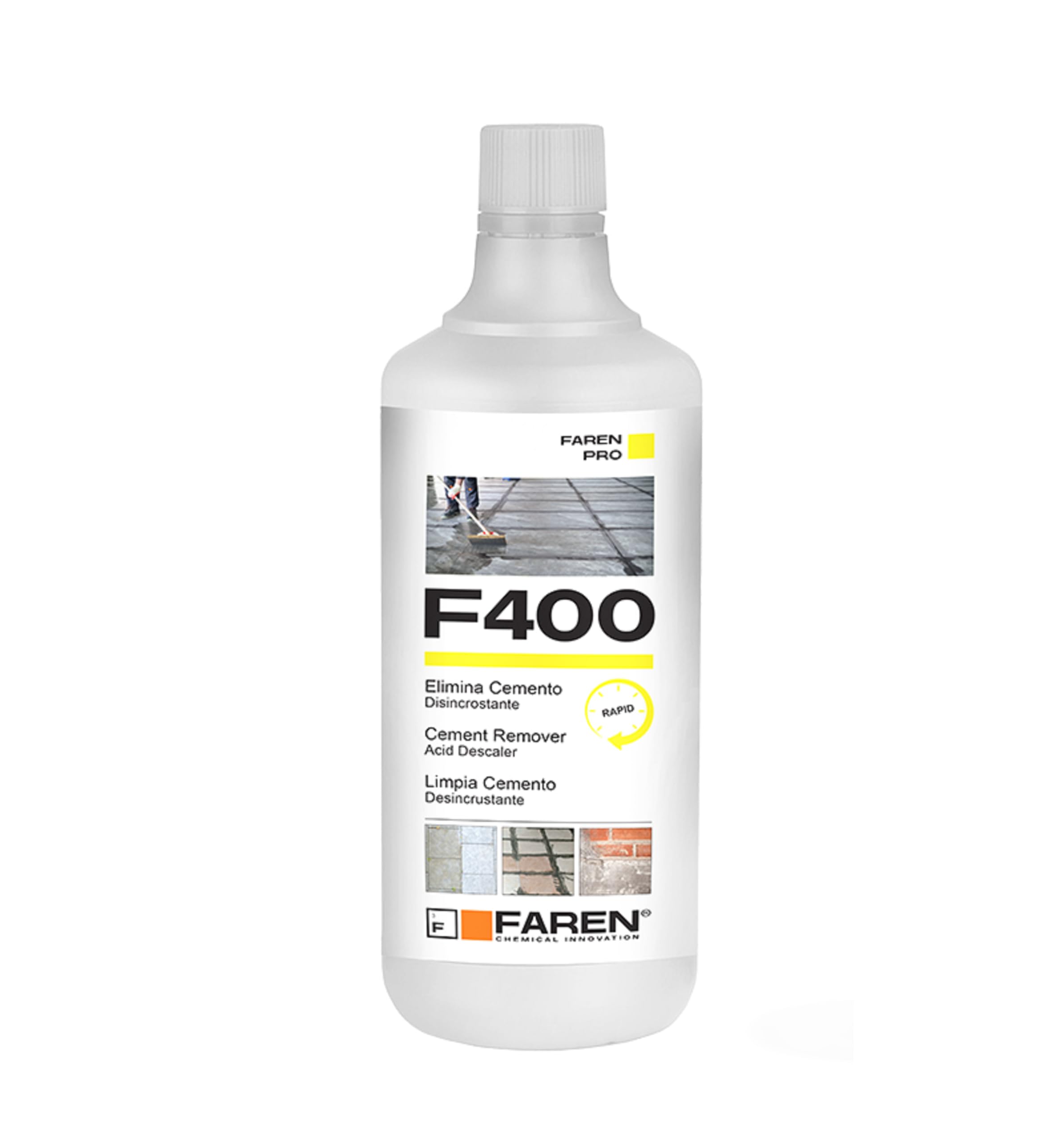 Faren F400 Disincrostante Concentrato Elimina Cemento Malta Calcare Ossidazioni 1lt