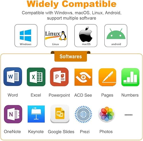 Miniatura 4 de Norwii N29 - Clicker de puntero deslizante para presentaciones de PowerPoint, presentador inalámbrico con hipervínculo y control de volumen, control