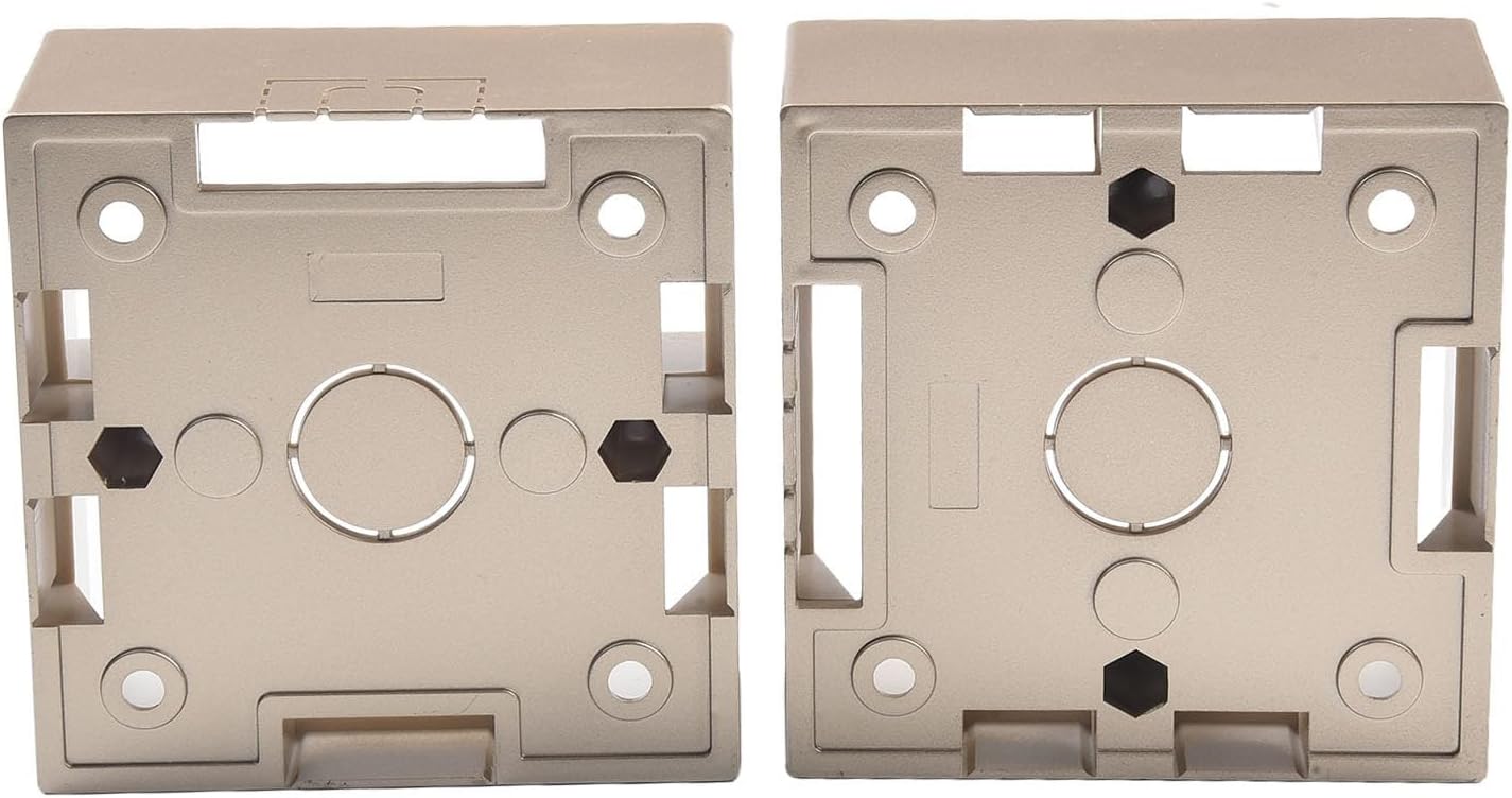 86 Type Switch Socket Junction Box PVC Downline Box Mounted Bottom Box, Ethernet Backbox Mounted Box 40 Mm For Wall Plate Faceplate(Gold-2PCS)