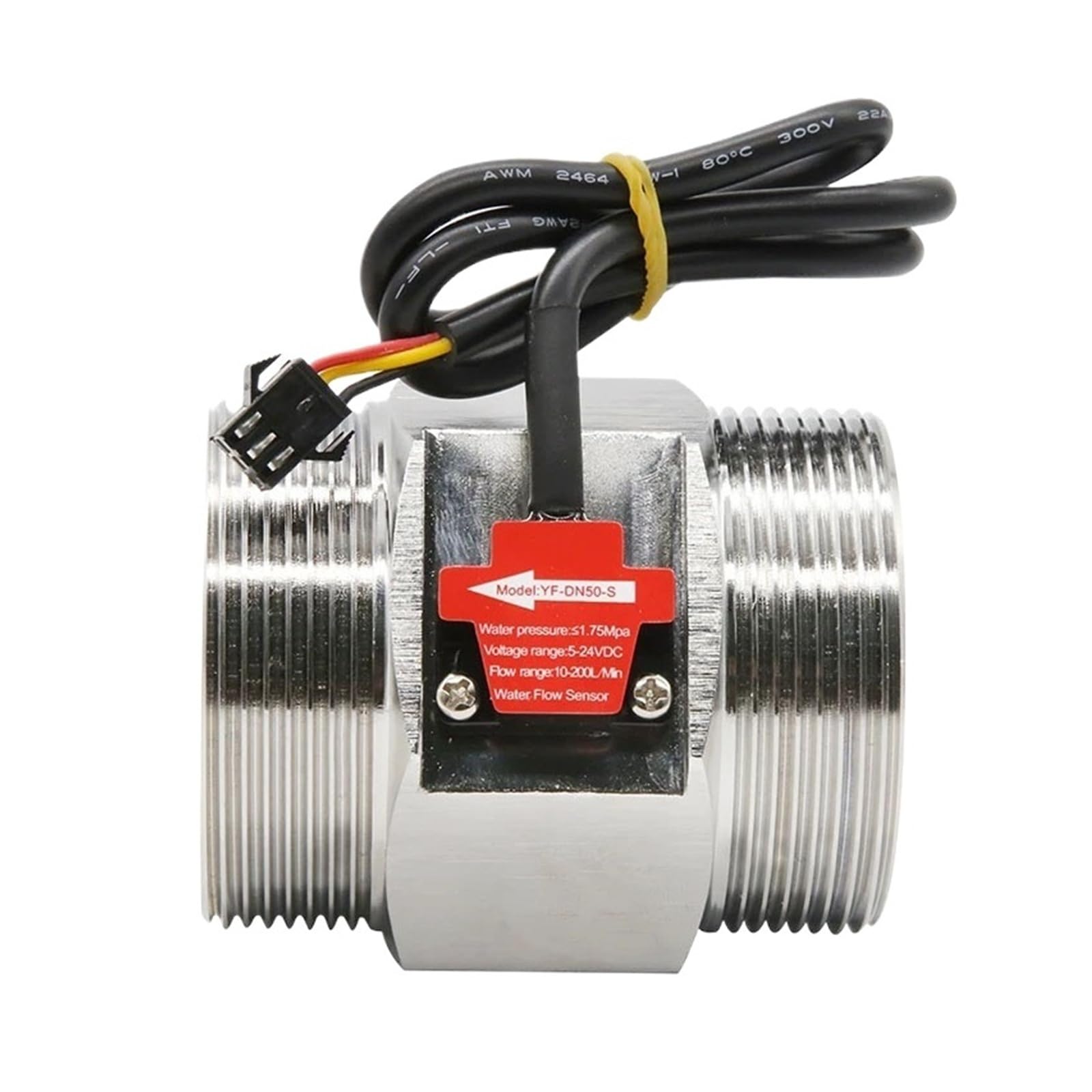 SDGBCXD flow meter, Stainless Steel Water Flow Sensor 1.5/2Inch DN40 DN50 Large Diameter Flowmeter(DN50)