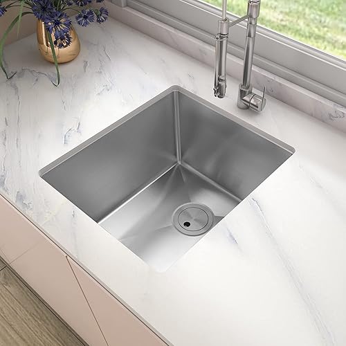 Miniatura 2 de Sinber KSS0001S-OK - Fregadero de cocina con estación de trabajo de un solo tazón de 32 x 19 x 10 pulgadas con acabado satinado de acero inoxidable