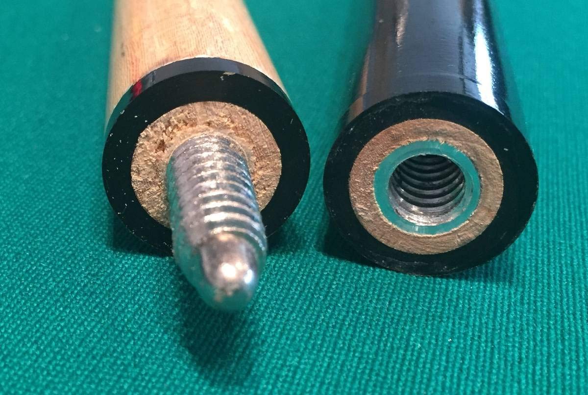 Billard Pool Billard/Snooker Brückenqueue aus Vollholz mittig teilbar mit Schraubspitze