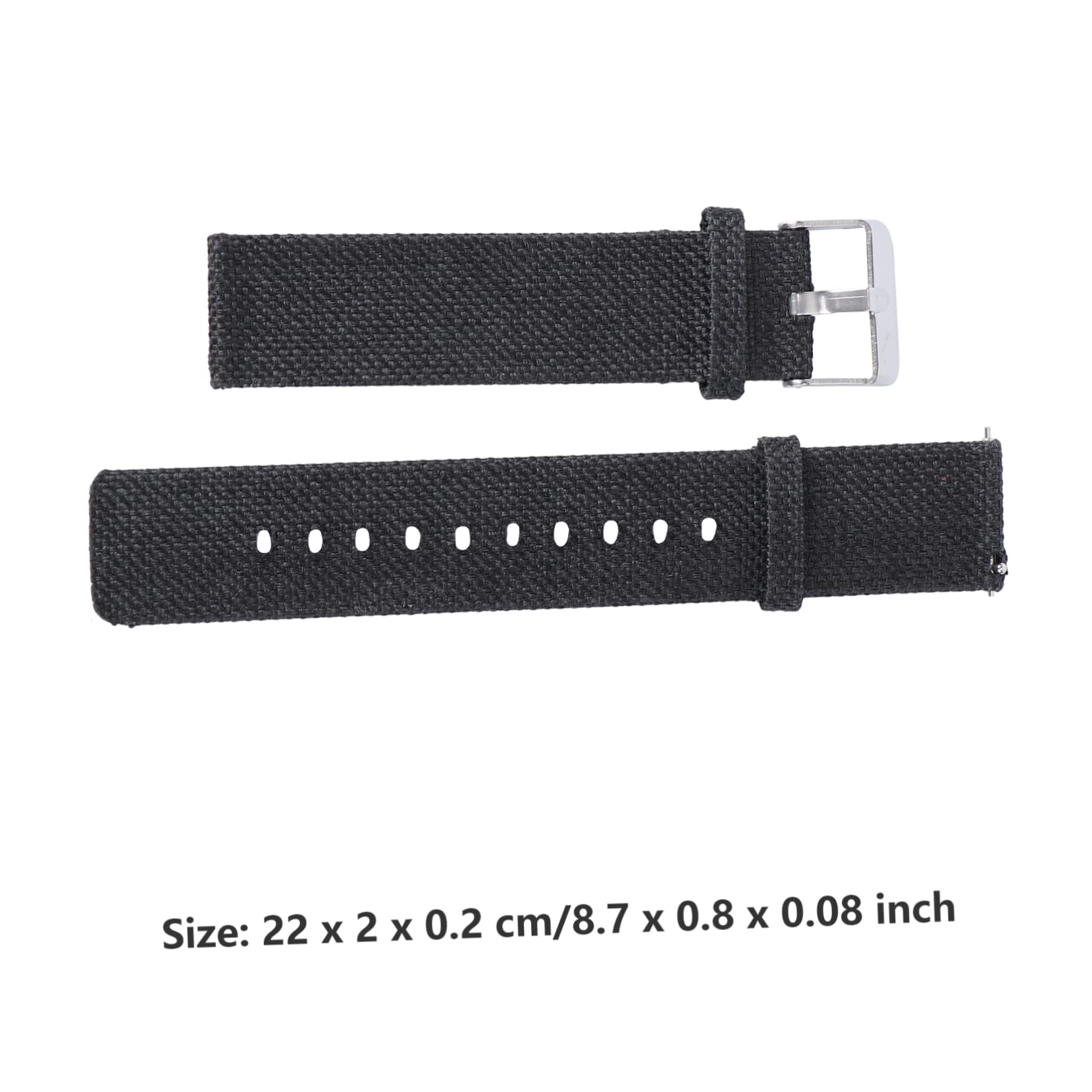 Artibetter Correa De Repuesto Para Reloj Inteligente 3 Unidades 20 Mm De Nailon De Lona ​​cómoda Y De Liberación Rápida Color Negro.