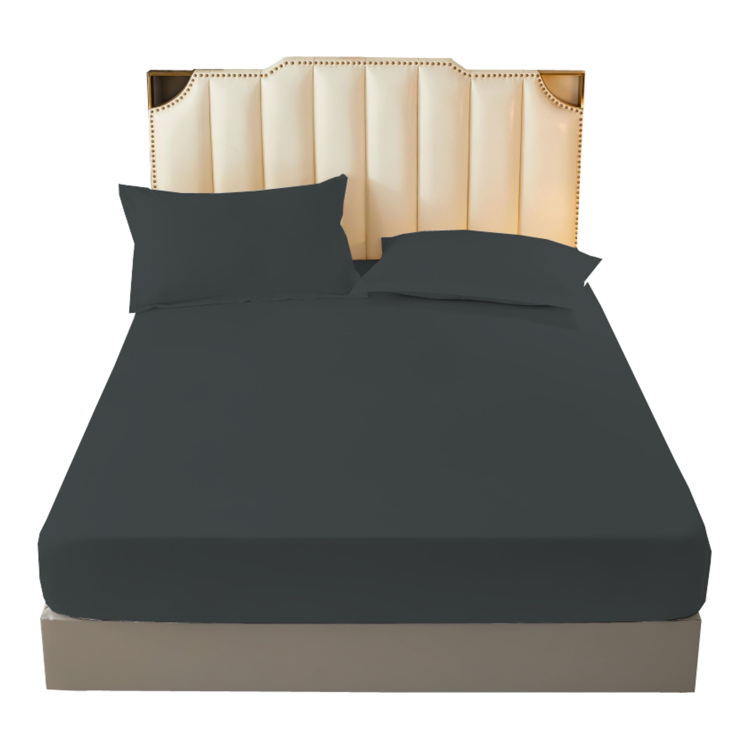 R&Z Extra Deep 40cm Fitted Sheet - Non Iron 100% Polyester Soft Brushed Microfibre Fabric Shrinkage and Fade Resistant Easy Care (Charcoal, Single) โ image 1