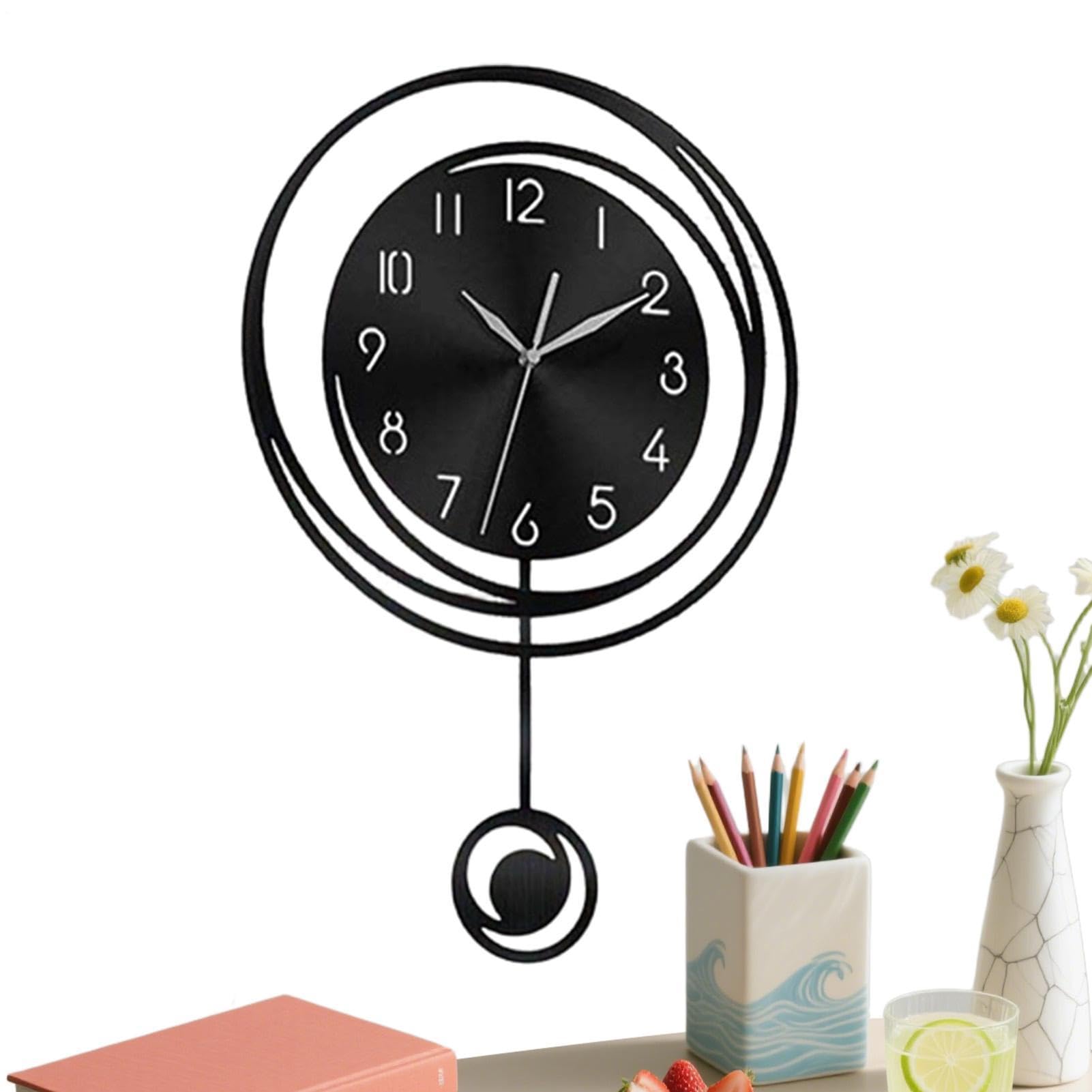 Horloge murale moderne en acrylique au design creux élégant pour le salon