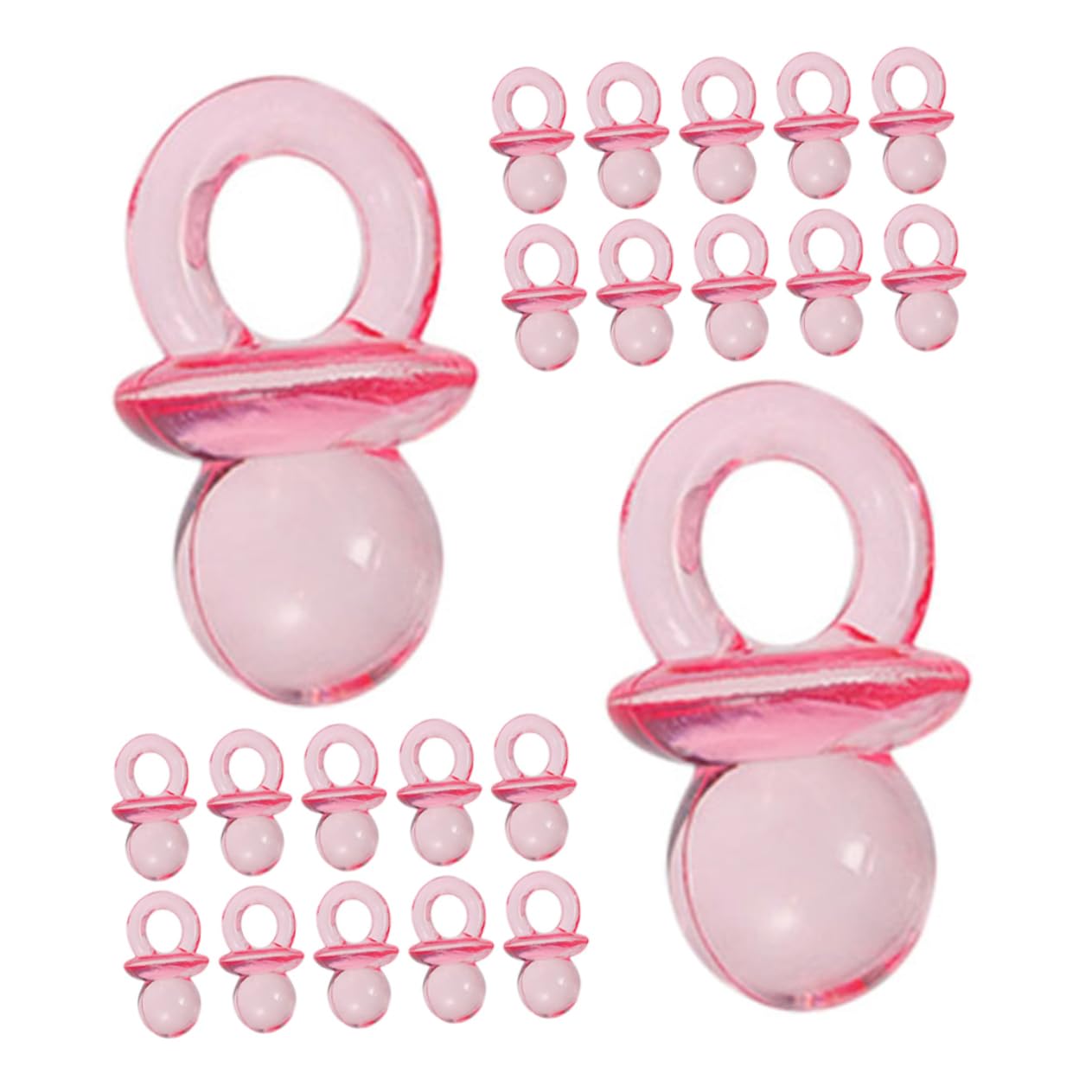 Abaodam 200pcs Acrylic Mini Pacifiers for Shower Games Baby Shower Favors Gender Reveal Decorations