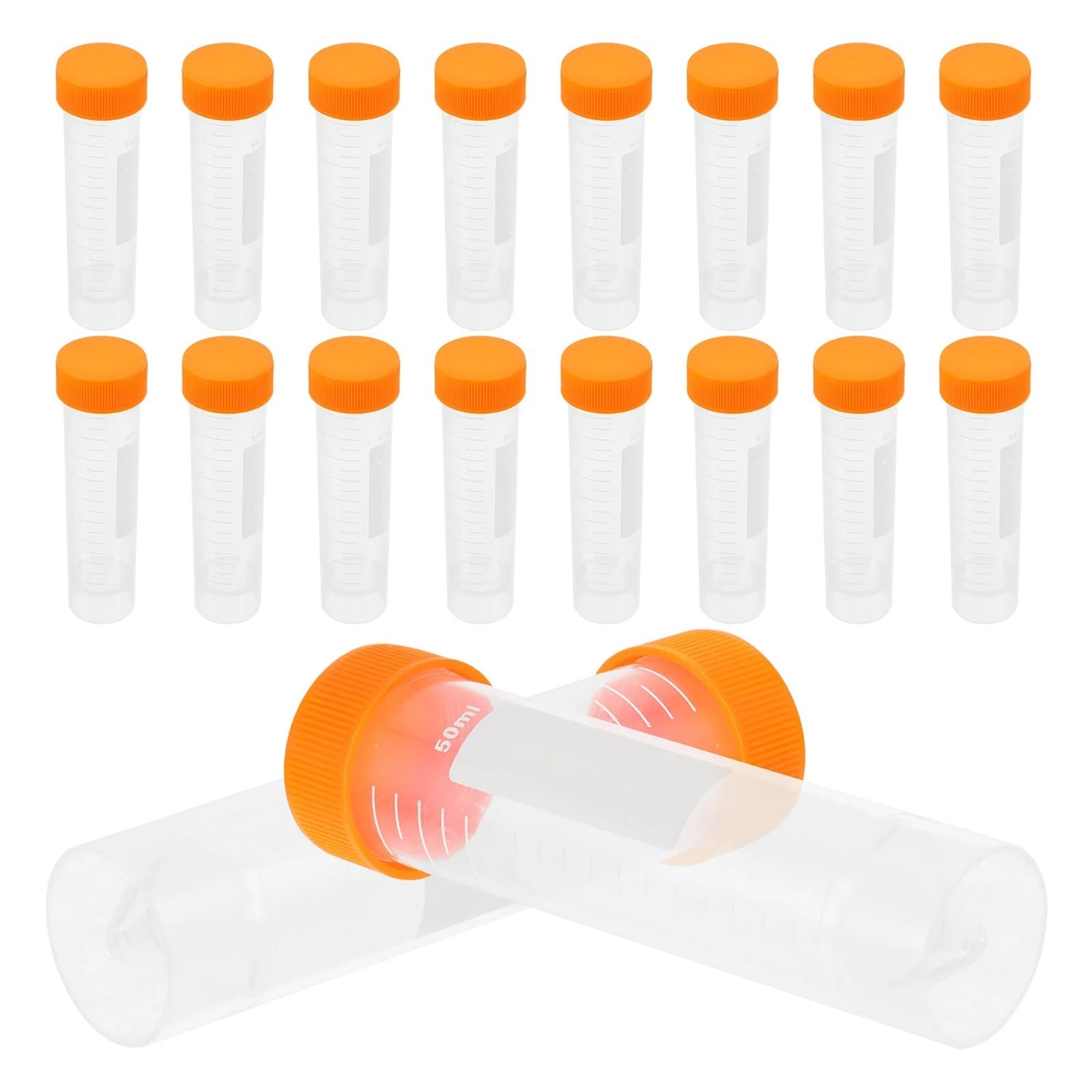 50 Pcs Centrifuge Tube Flat Bottom Laboratory Tubes Screw Port Conical Tubes With Scale Educational Equipment
