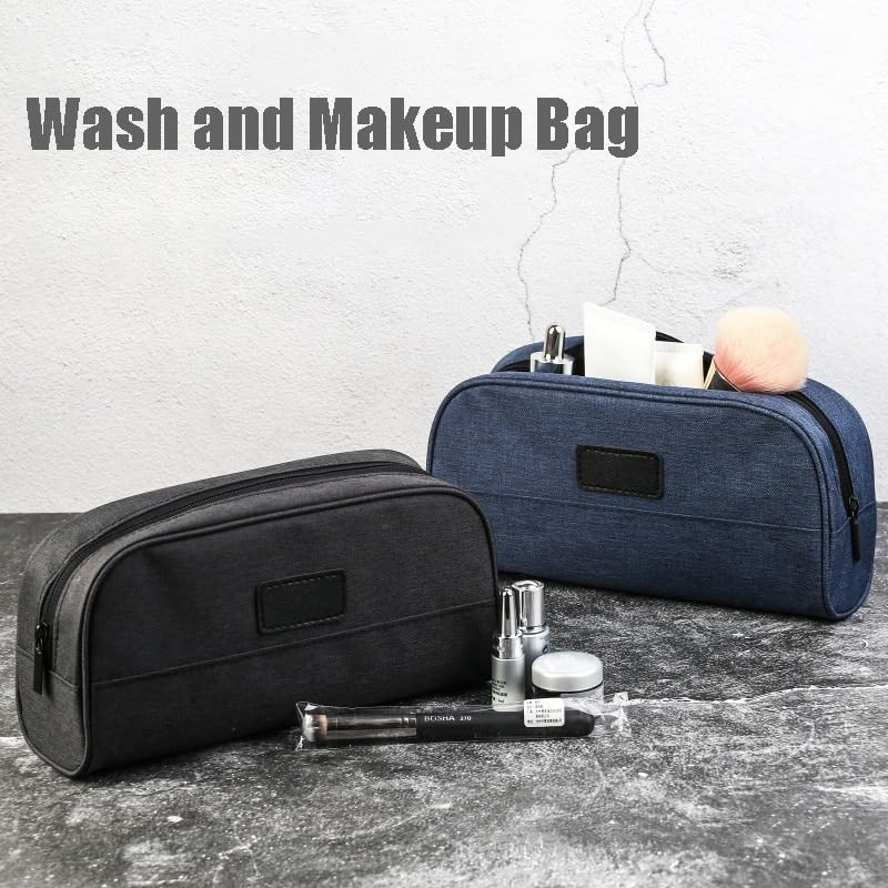Borsa da Toilette da Uomo in Tessuto Oxford, Borse per Il Trucco da Viaggio con Cerniera, Pochette portaoggetti, Borsa cosmetica, Organizer per Cosmetici di Grande capacità, Idea r