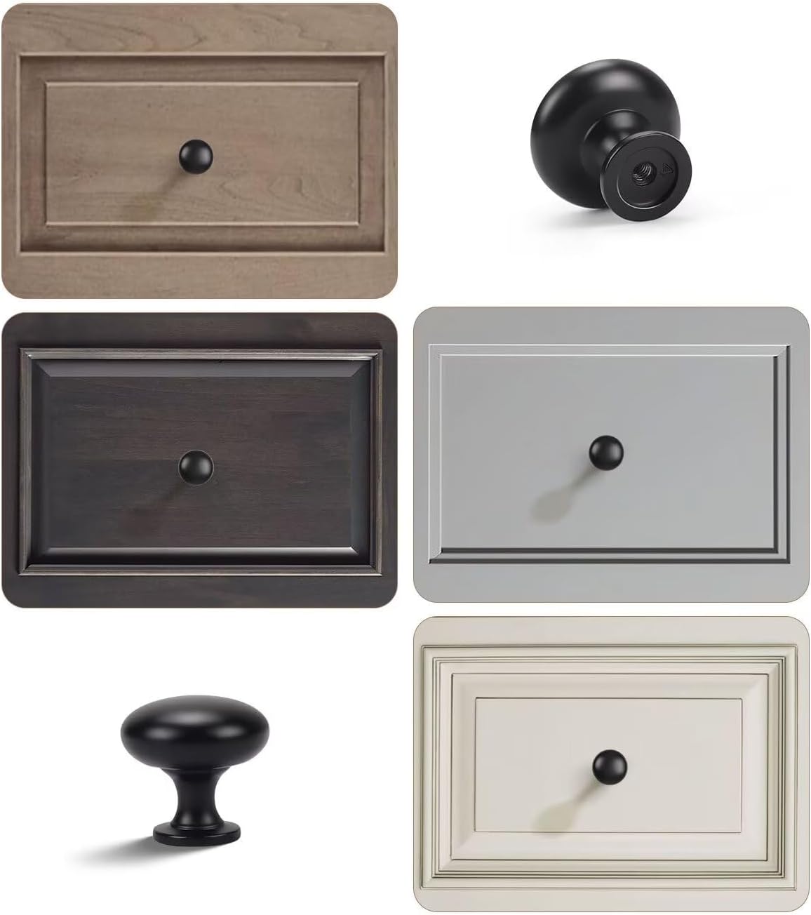 30 Pack Matte Black Kitchen Cabinet Knobs，Solid Round Dresser Drawer Knobs, 1-1/5 Inch Kitchen Cupboard Hardware, Zinc Alloy