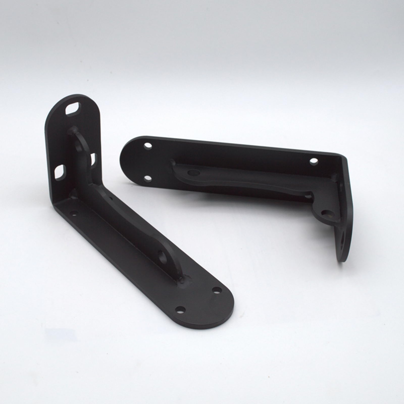 2x Staffe per Mensole Galleggianti da Parete,Supporti per Mensola Pesanti in Ferro,Reggimensole da Muro a L,Staffe per Libri Scaffale da Cucina Espositore,con Viti,Nero (55cm x 15cm)