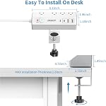 PD 20W USB C Barre d'alimentation de pince de bureau 10Ft, JXGUCAT Déménagement rapide de charge de bureau de montage de la bande de puissance Protecteur, Extension Cord Power Bar avec 4 Sorties 4 USB Ports, prêts 1.8" Bord de la table