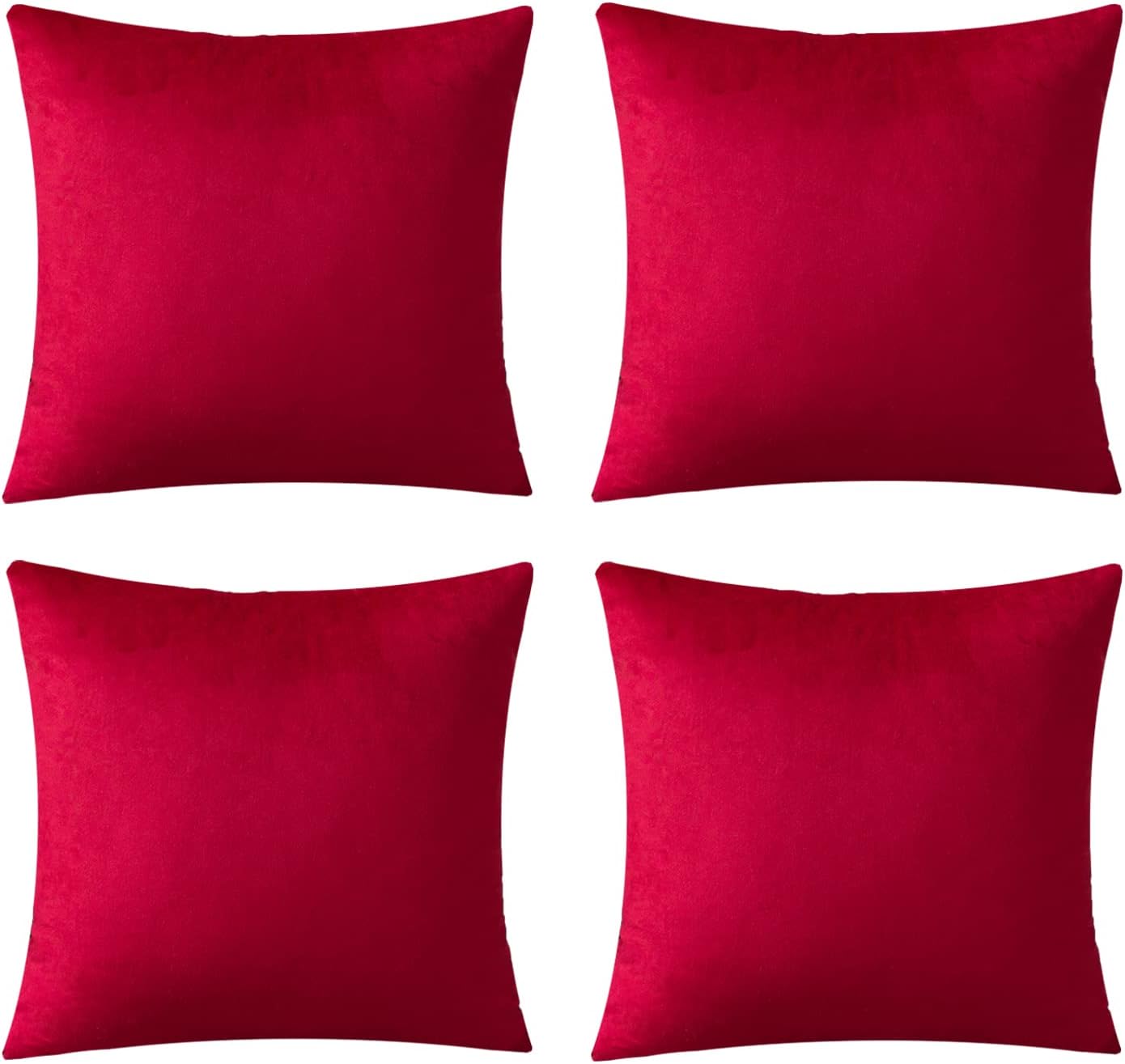 ETASOP Pack of 4 Velvet Pillow Covers, Soft Throw Pillow Cases 18 x 18 Couch Pillows