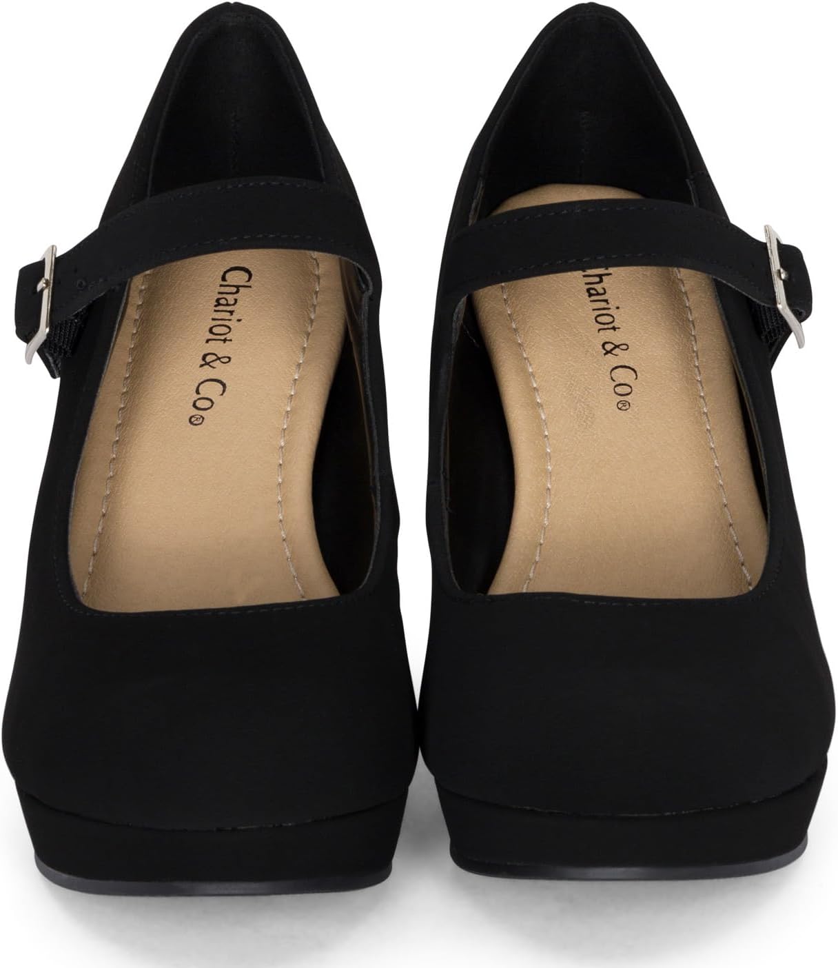 Chariot & Co: Nova - Womens Mary Jane Platform Wedge Pumps Comfort Cushion Ankle Strap Office Party Dress Shoes - Image 5