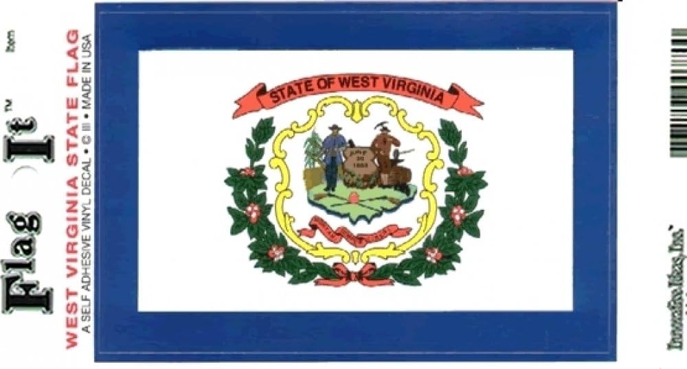 Amazon West Virginia Flag Decal For Auto, Truck Or Boat 3 ｽ" x 5