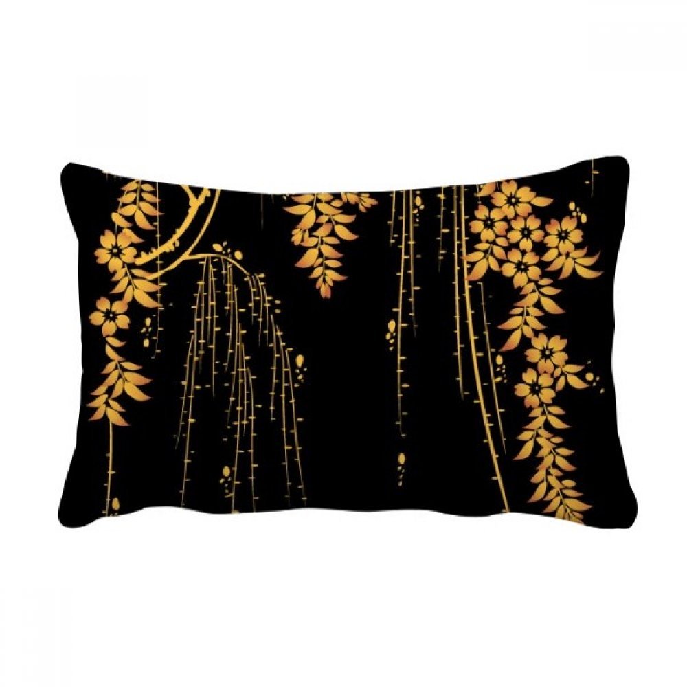 Coussin japonais fleur jaune 16x24 cadeau déco maison original