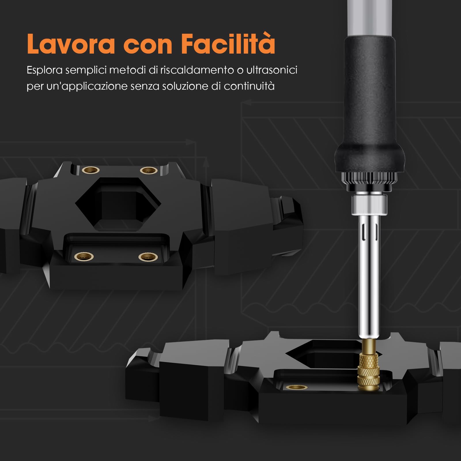 HANGLIFE Inserti Filettati a Caldo, M2.5 Inserto Filettato per Componenti di Stampa 3D e Parti in Plastica - Dadi Scanalati Metrici in Ottone (100 Pezzi)