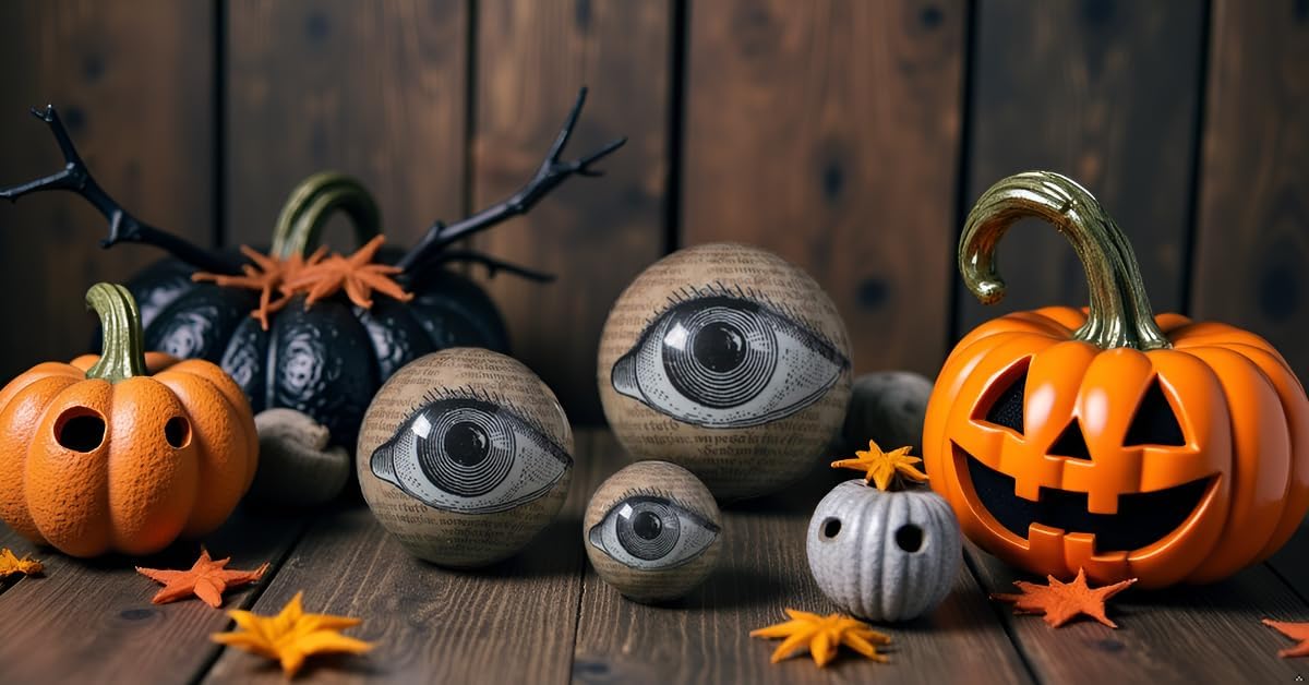 Fun Express Halloween Eyeballs Decorations - 9 Realistic Plastic Eyeball Orbs in 3 Sizes | Spooky Decor for Fireplace Mantle, Halloween Bowl Filler & Elegant Holiday Party Props | Premium Foam Core
