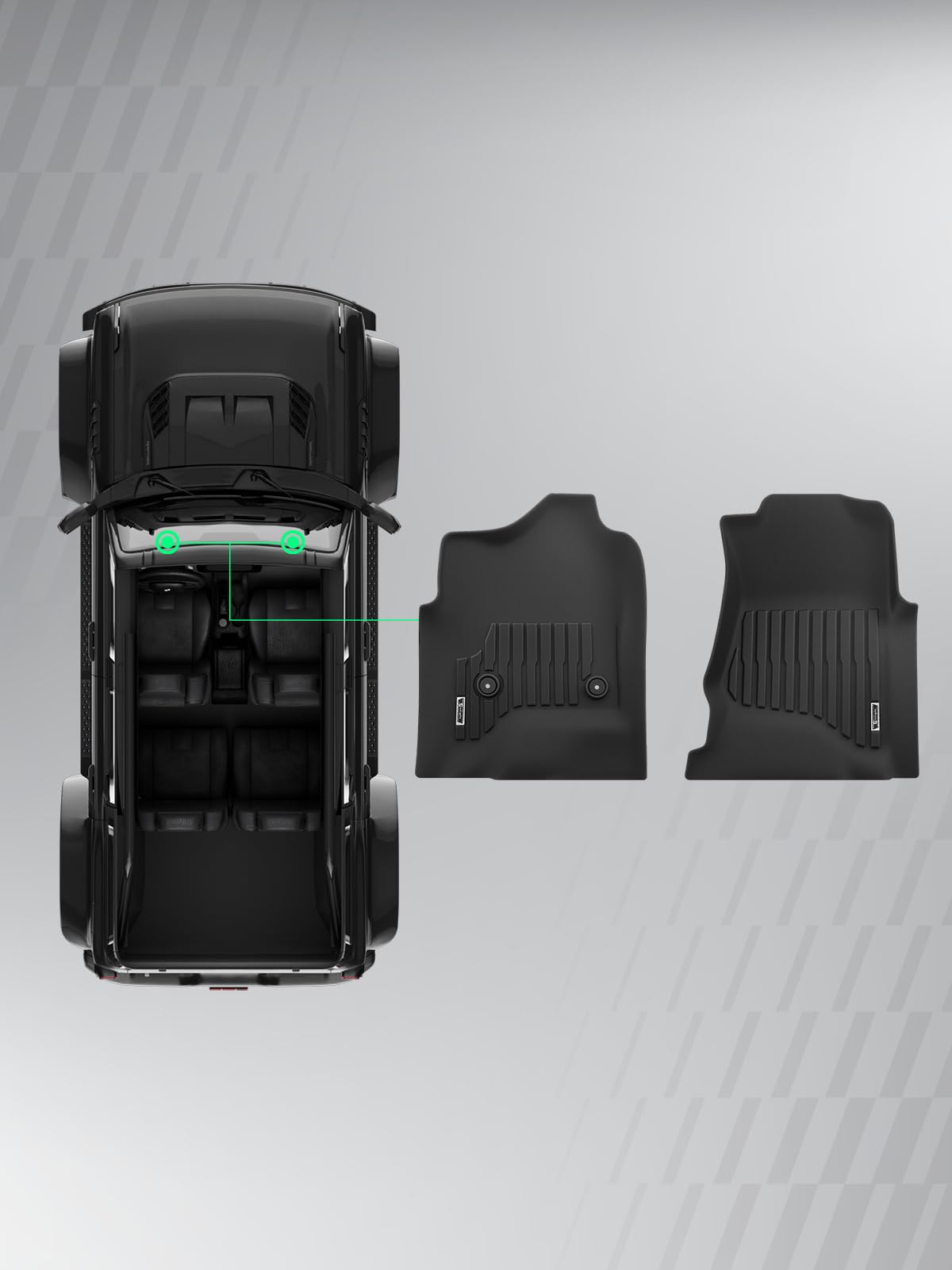 YHTAUTO Tappetini compatibili con Cadillac Escalade Chevrolet Silverado GMC Sierra 2014-2020, tappetini per auto in TPE per tutte le condizioni atmosferiche, impermeabili, antiscivolo, inodore