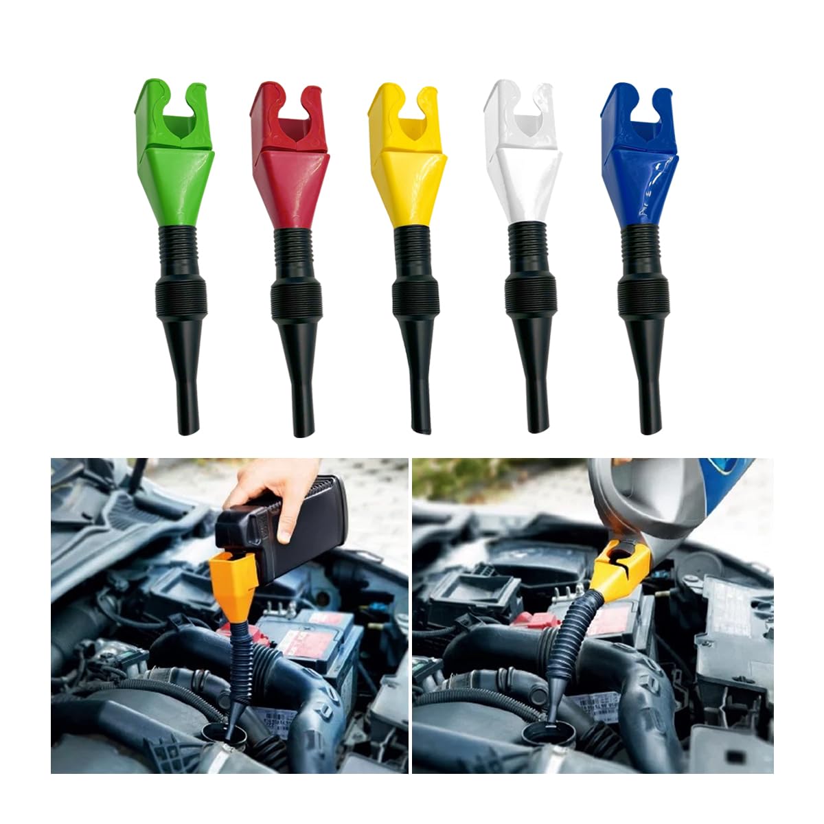 Buy AICEL Retractable Auto Fuel Funnel, 5 Pcs Plastic Flexible Draining