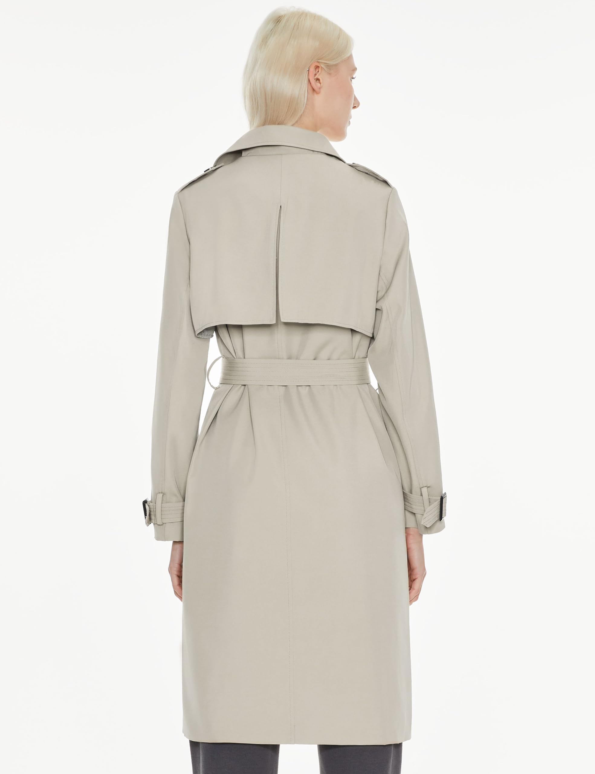 OROLAY Trench Lungo da Donna Cappotto Classico Doppiopetto con Risvolto con Cintura