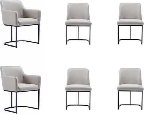 Miniatura 14 de Manhattan Comfort Serena - Silla de comedor moderna de piel sintética, asiento sin brazos, ideal para cocina y oficina en casa, juego de 2, color