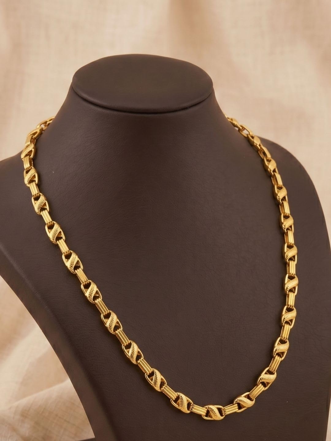 Gold Chain for Men | Stylish Fashion Neck Chain | Premium Gold Finish Elegant Design | 18 Inch | Mens Stylish Trendy Accessories | Anti Tarnish-image-36