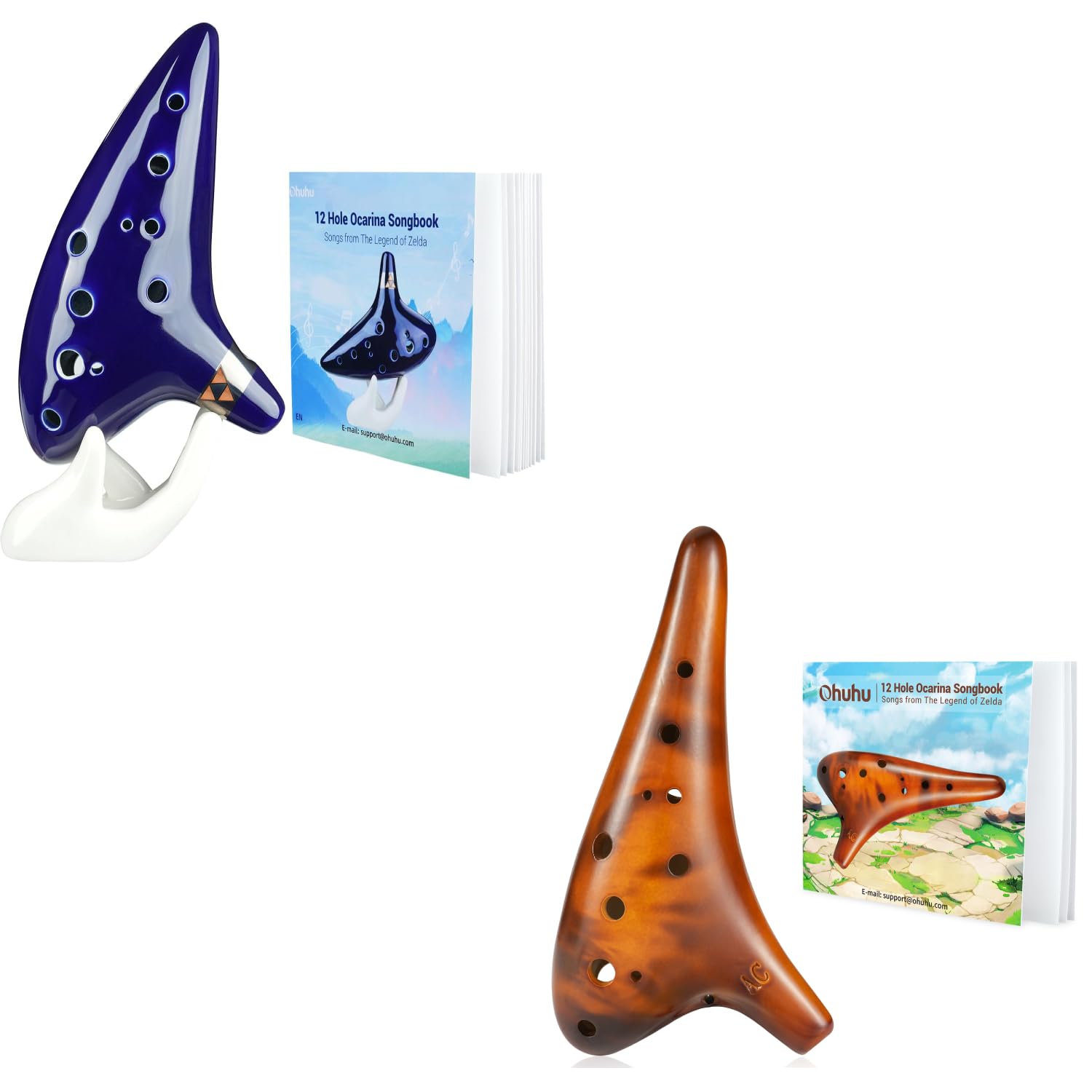 Amazon.com: Ohuhu Zelda Ocarina with Song Book Blue and Yellow