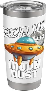 Rocket Fuel and Moon Dust UFO Retro Space Design Stainless Steel Insulated Tumbler