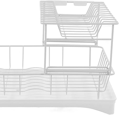 Miniatura 6 de Escurridor de platos con placa de drenaje de cocina estante escurridor de platos para encimera de cocina