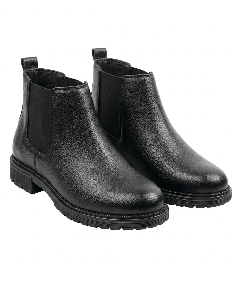 Men's Synthetic Leather Lightweight Comfortable Trendy Outdoor Casual Shoes Slip On Chelsea Boots High Tops, Soft Cushioned Insole, Comfortable Fit, Trendy, Stylish Boots-image-30