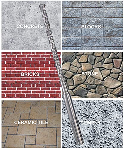 Sds Plus Hammer Drill Bit 5Pcs 7/8 In. X 10 In. Masonry Concrete Rock Drill #TOP5