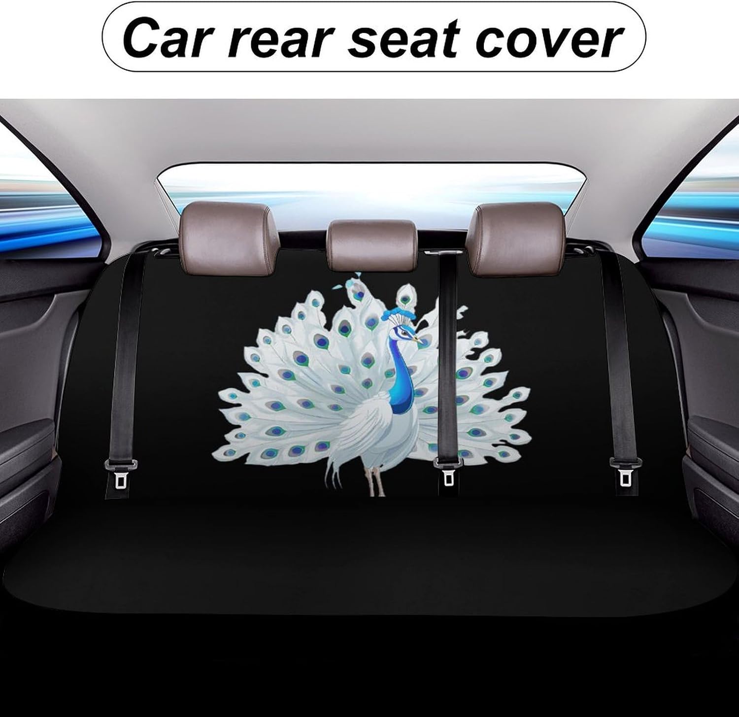 Beautiful Male Peacock Car Seat Cover Print Rear Bench Seat Cover Car Seat Protector Car Interior Accessories for Women Men