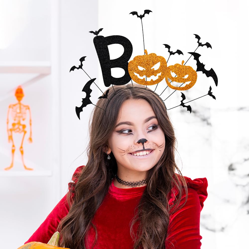 Craight Halloween Bat Headband,Glitter Black bat headband - Image 3
