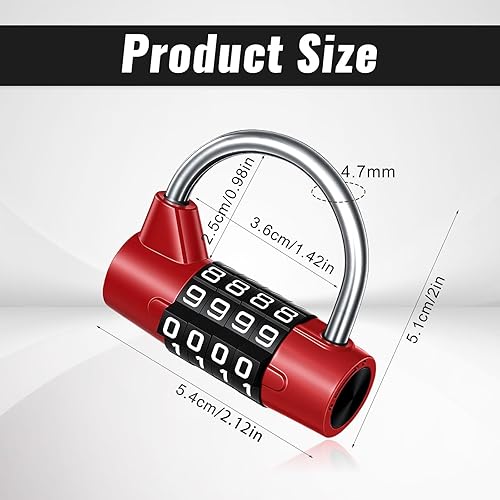 Miniatura 4 de Cerradura de casillero de gimnasio con combinación de 4 dígitos para casillero de gimnasio, cerradura de combinación de 4 dígitos para caja de
