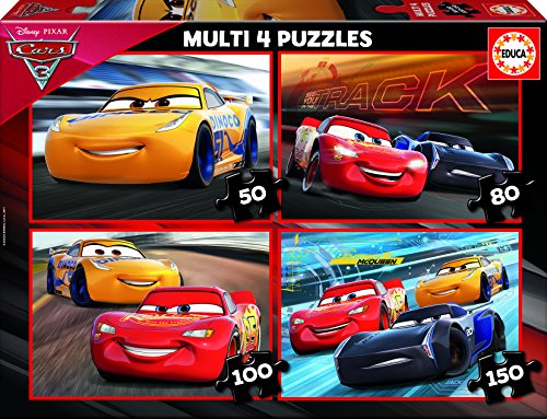 Cars peliculas y TV Multipuzzle, 50-80-100-150 Piezas Educa Borrás 17179