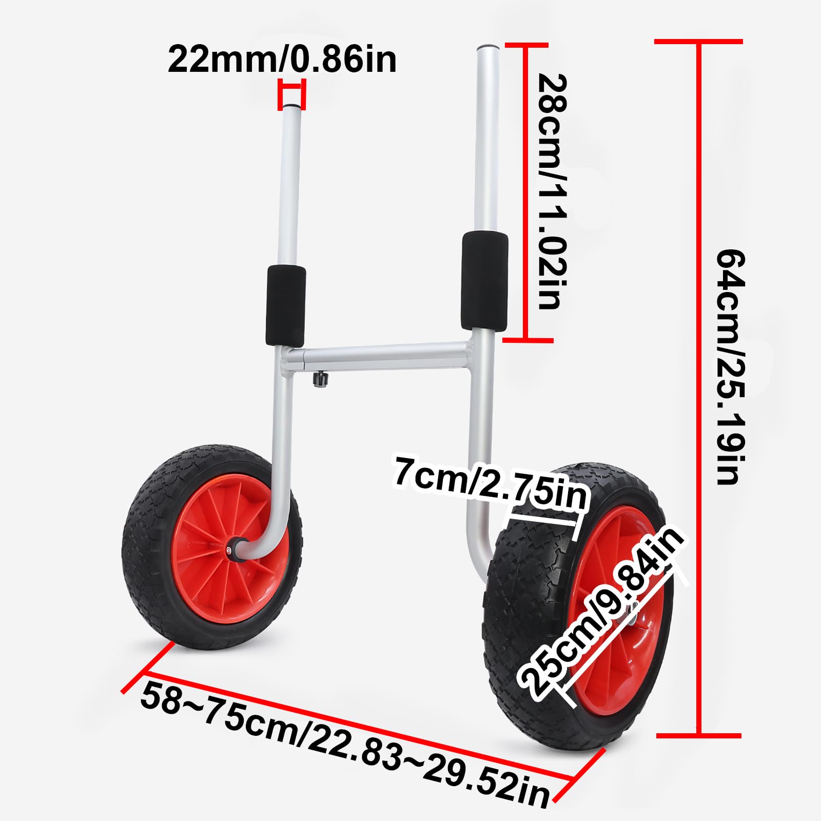 Uchwyt Na Kajak Dolly Regulowany Składany Wózek Do Transportu Kajaków, Nośność 30 Kg Do Przenoszenia Kajaków, Kajaków I Desek Wiosłowych